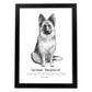Poster de Pastor aleman texto. Lámina decorativa de perros.-Artwork-Nacnic-A4-Marco Negro-Nacnic Estudio SL