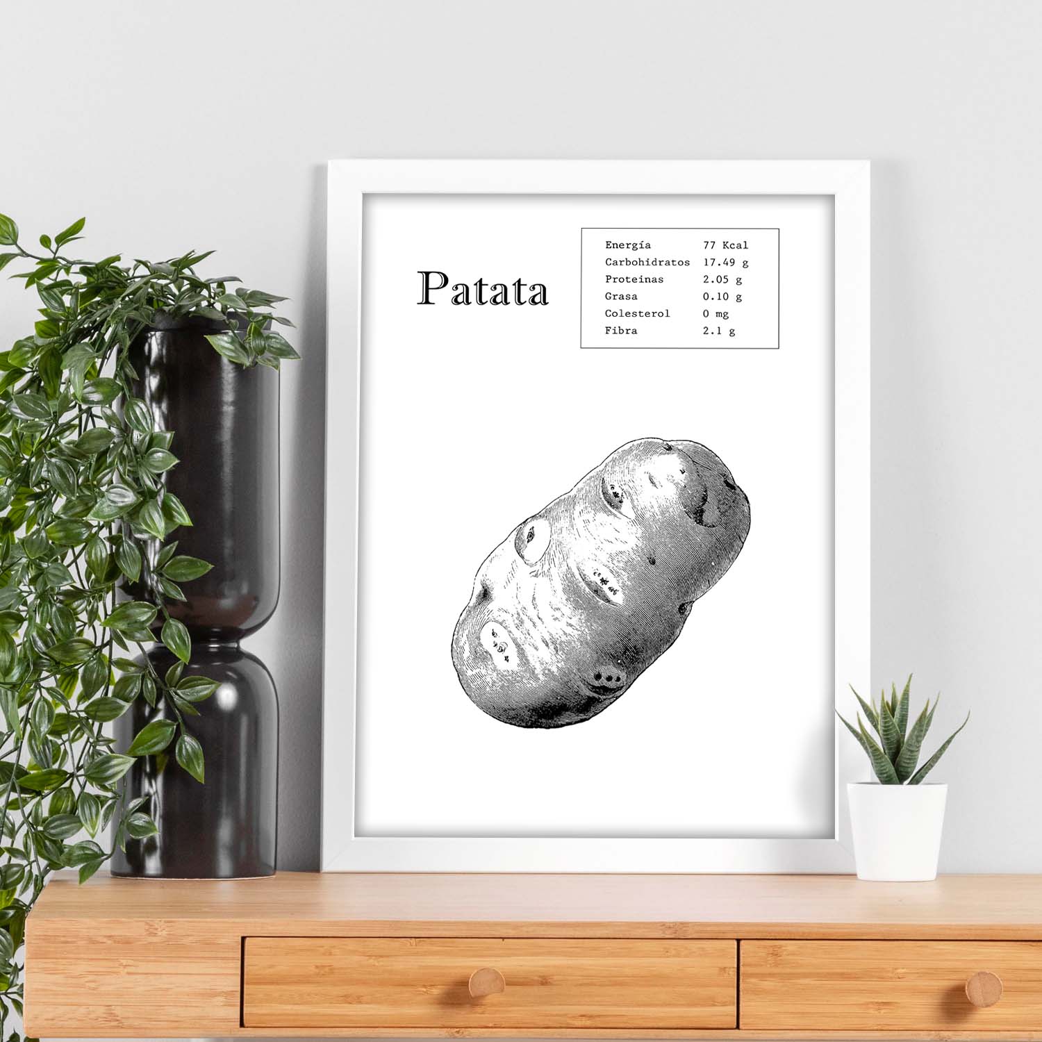 Poster de Patata. Láminas de frutas y verduras.-Artwork-Nacnic-Nacnic Estudio SL