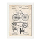 Poster de patente de bicicleta. Lámina para enmarcar. Patentes, planos de inventos famosos. Decoracion de hogar.-Artwork-Nacnic-A4-Marco Blanco-Nacnic Estudio SL
