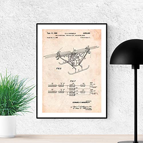 Poster de Patente de dron helicoptero Quadcopter. Lámina para enmarcar. Poster con diseños, Patentes, Planos de inventos Famosos. Decoracion de hogar-Artwork-Nacnic-Nacnic Estudio SL
