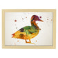 Poster de Pato estilo acuarela. Láminas de animales con estilo acuarela-Artwork-Nacnic-A3-Marco Madera clara-Nacnic Estudio SL