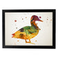 Poster de Pato estilo acuarela. Láminas de animales con estilo acuarela-Artwork-Nacnic-A3-Marco Negro-Nacnic Estudio SL