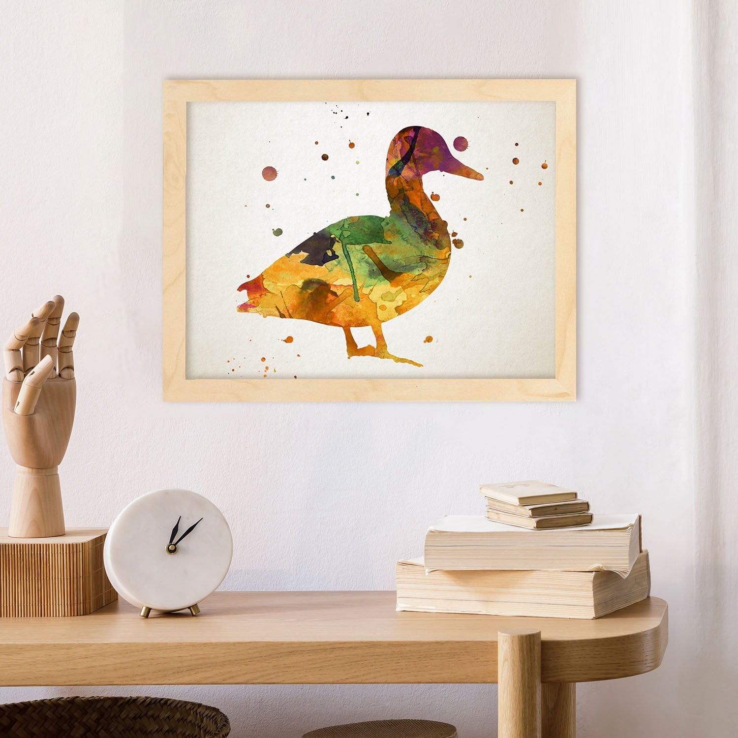 Poster de Pato estilo acuarela. Láminas de animales con estilo acuarela-Artwork-Nacnic-Nacnic Estudio SL