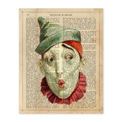 Poster de payasos. Lámina Luigi Clown con imágenes de payasos y circos. Láminas del circo para pequeños.-Artwork-Nacnic-A4-Sin marco-Nacnic Estudio SL