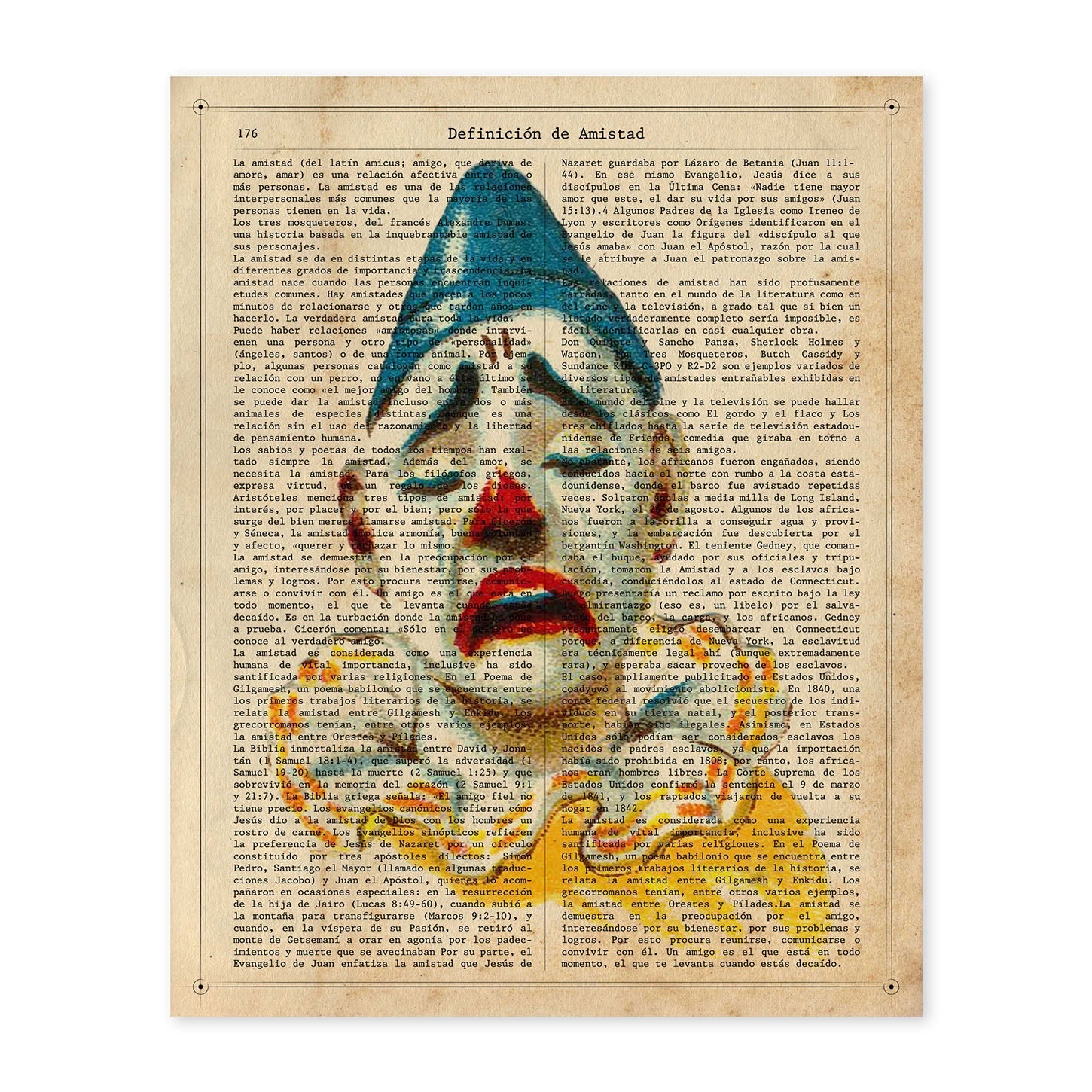Poster de payasos. Lámina Paul Clown con imágenes de payasos y circos. Láminas del circo para pequeños.-Artwork-Nacnic-A4-Sin marco-Nacnic Estudio SL