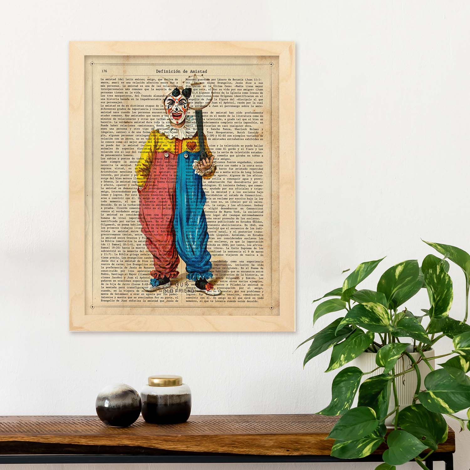 Poster de payasos. Lámina Richard Clown con imágenes de payasos y circos. Láminas del circo para pequeños.-Artwork-Nacnic-Nacnic Estudio SL