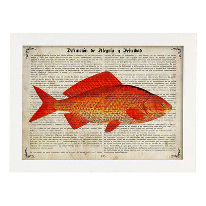 Poster de peces marinos. Lámina de Carpa con definicion. Diseño de peces marinos con definiciones.-Artwork-Nacnic-A4-Marco Blanco-Nacnic Estudio SL