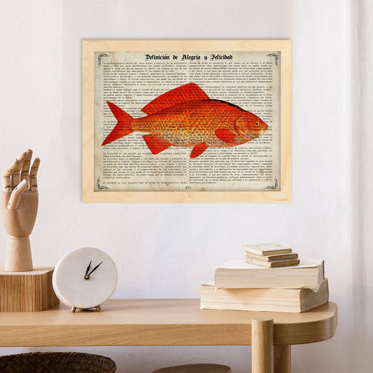 Poster de peces marinos. Lámina de Carpa con definicion. Diseño de peces marinos con definiciones.-Artwork-Nacnic-Nacnic Estudio SL