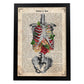 Poster de Pecho lleno de flores. Láminas de calaveras. Decoración de hogar.-Artwork-Nacnic-A4-Marco Negro-Nacnic Estudio SL