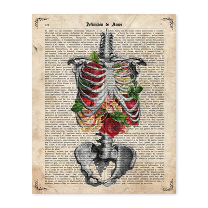 Poster de Pecho lleno de flores. Láminas de calaveras. Decoración de hogar.-Artwork-Nacnic-A4-Sin marco-Nacnic Estudio SL