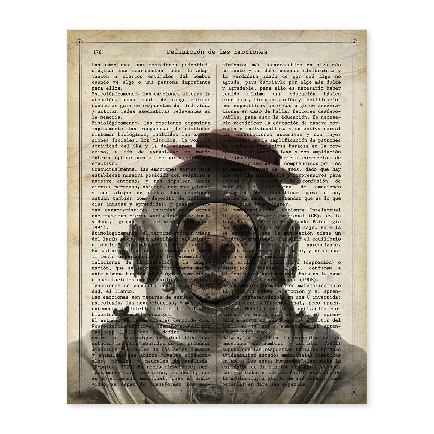 Poster de Perro astronauta. Láminas de animales con definiciones. Ilustraciones de animales con textos.-Artwork-Nacnic-A4-Sin marco-Nacnic Estudio SL
