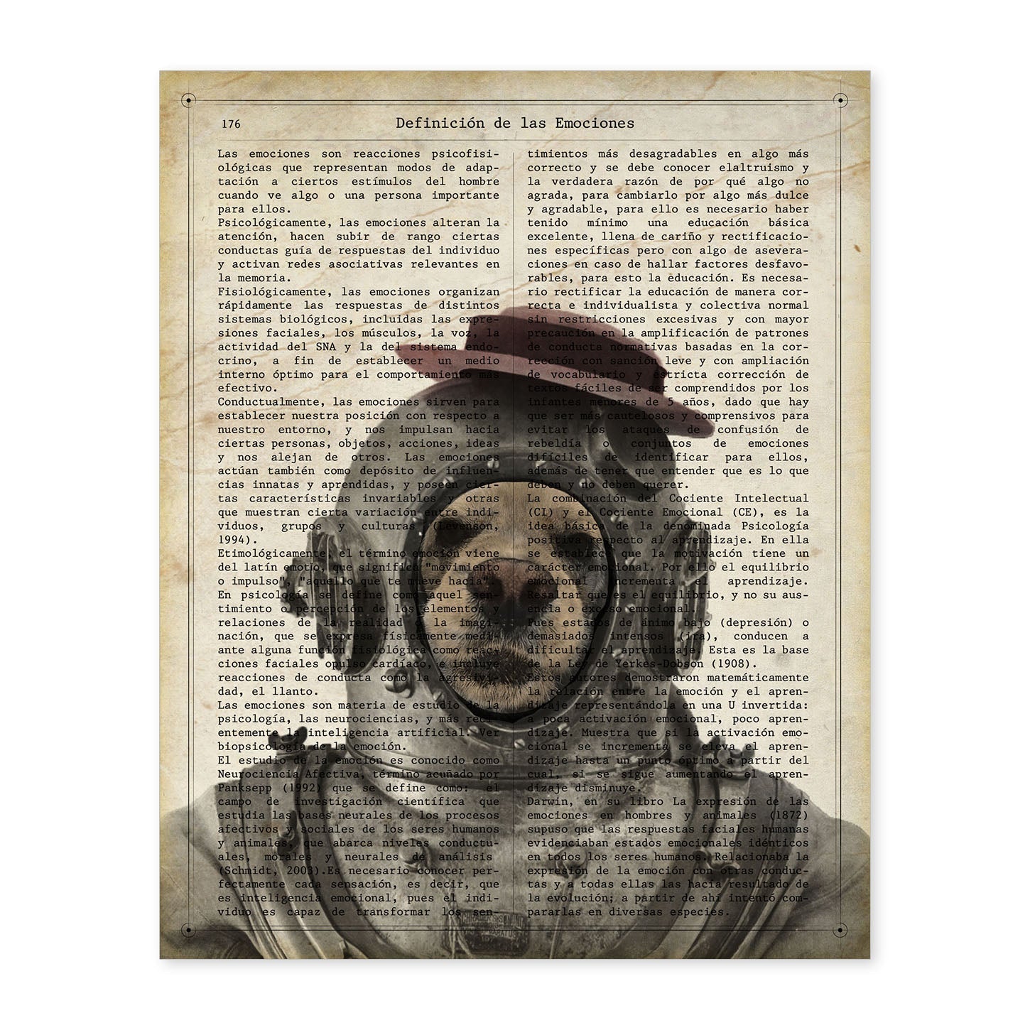 Poster de Perro astronauta. Láminas de animales con definiciones. Ilustraciones de animales con textos.-Artwork-Nacnic-A4-Sin marco-Nacnic Estudio SL