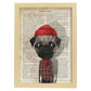 Poster de Perro camisa leñador. Láminas de animales con definiciones. Ilustraciones de animales con textos.-Artwork-Nacnic-A3-Marco Madera clara-Nacnic Estudio SL
