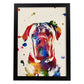 Poster de Perro con diseño acuarela. Mix de láminas con estilo acuarela-Artwork-Nacnic-A4-Marco Negro-Nacnic Estudio SL