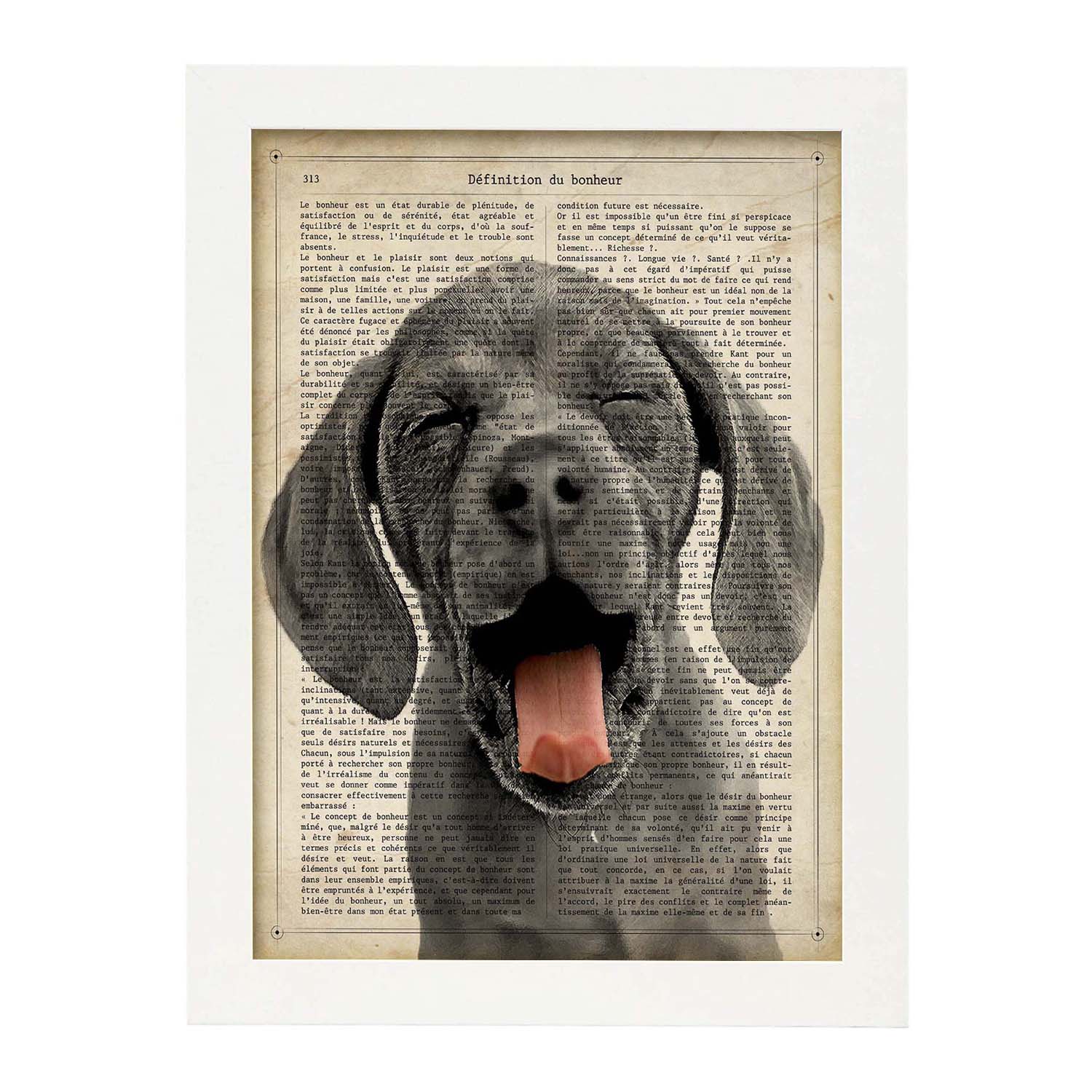 Poster de Perro con lengua fuera. Láminas de animales con definiciones. Ilustraciones de animales con textos.-Artwork-Nacnic-Nacnic Estudio SL