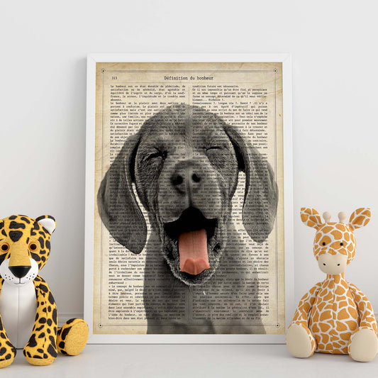 Poster de Perro con lengua fuera. Láminas de animales con definiciones. Ilustraciones de animales con textos.-Artwork-Nacnic-Nacnic Estudio SL