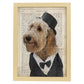 Poster de Perro con pajarita. Láminas de animales con definiciones. Ilustraciones de animales con textos.-Artwork-Nacnic-A3-Marco Madera clara-Nacnic Estudio SL