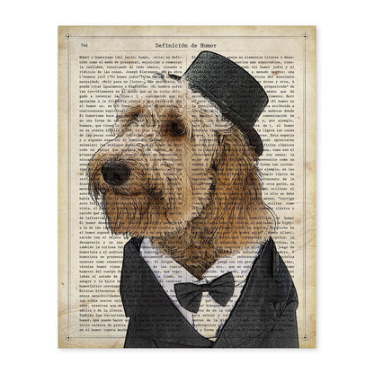 Poster de Perro con pajarita. Láminas de animales con definiciones. Ilustraciones de animales con textos.-Artwork-Nacnic-A4-Sin marco-Nacnic Estudio SL