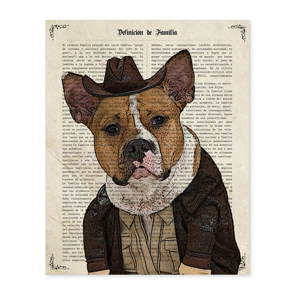 Poster de Perro cowboy. Láminas de animales con definiciones. Ilustraciones de animales con textos.-Artwork-Nacnic-A4-Sin marco-Nacnic Estudio SL