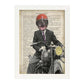 Poster de Perro en moto. Láminas de animales con definiciones. Ilustraciones de animales con textos.-Artwork-Nacnic-A3-Marco Blanco-Nacnic Estudio SL