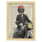 Poster de Perro en moto. Láminas de animales con definiciones. Ilustraciones de animales con textos.-Artwork-Nacnic-A4-Marco Madera clara-Nacnic Estudio SL