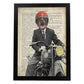 Poster de Perro en moto. Láminas de animales con definiciones. Ilustraciones de animales con textos.-Artwork-Nacnic-A4-Marco Negro-Nacnic Estudio SL