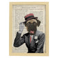 Poster de Perro Fred Astaire. Láminas de animales con definiciones. Ilustraciones de animales con textos.-Artwork-Nacnic-A4-Marco Madera clara-Nacnic Estudio SL