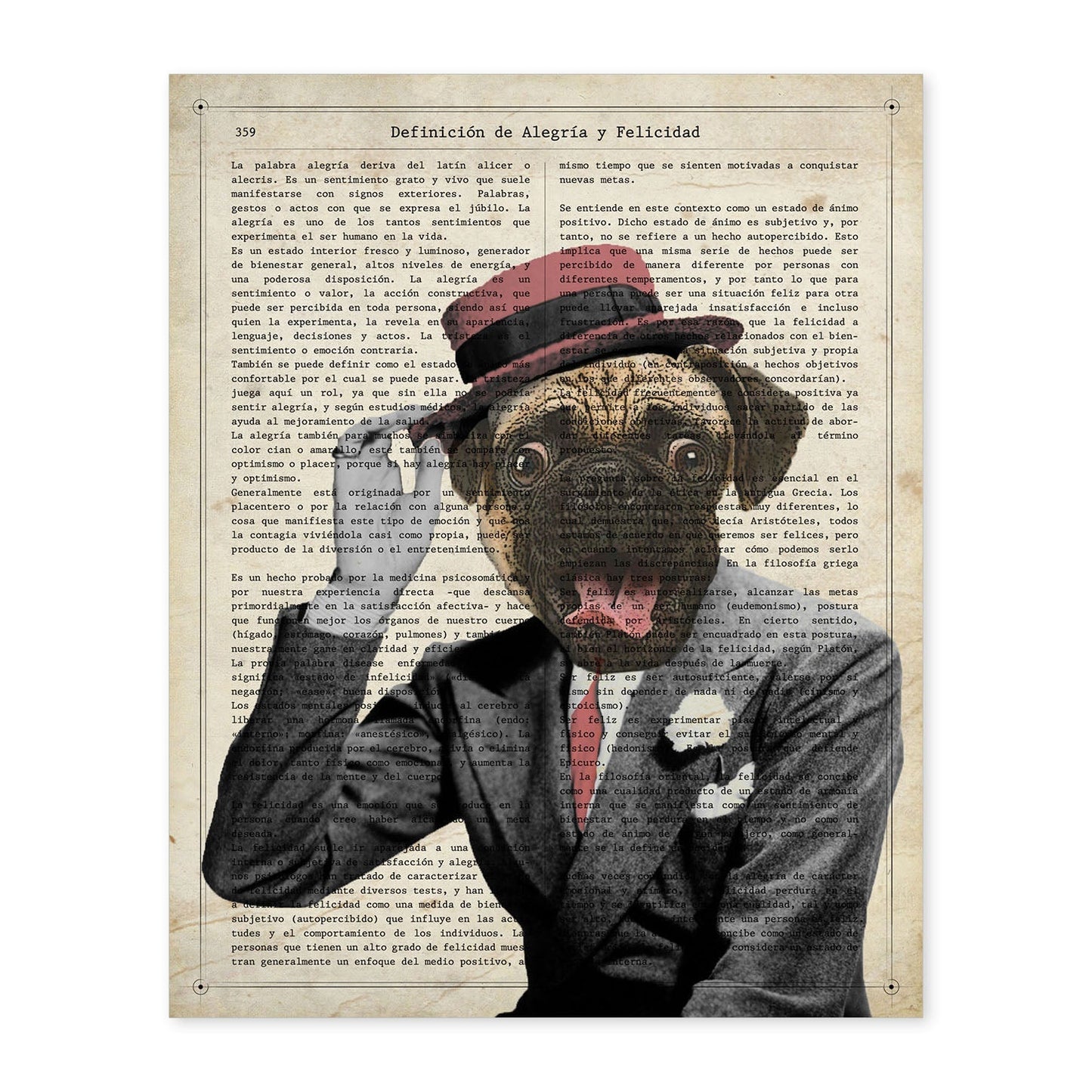 Poster de Perro Fred Astaire. Láminas de animales con definiciones. Ilustraciones de animales con textos.-Artwork-Nacnic-A4-Sin marco-Nacnic Estudio SL