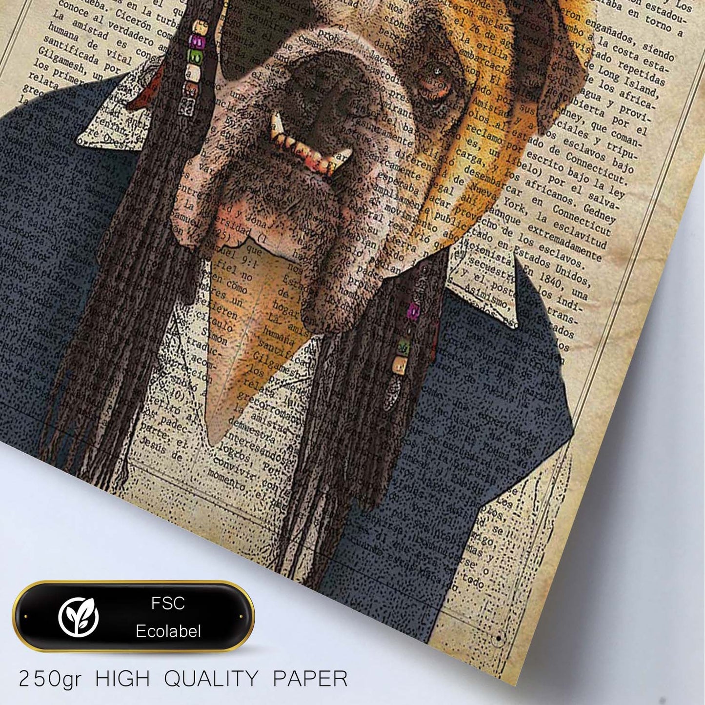 Poster de Perro Jack Sparrow. Láminas de animales con definiciones. Ilustraciones de animales con textos.-Artwork-Nacnic-Nacnic Estudio SL