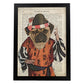 Poster de Perro Kung fu. Láminas de animales con definiciones. Ilustraciones de animales con textos.-Artwork-Nacnic-A4-Marco Negro-Nacnic Estudio SL