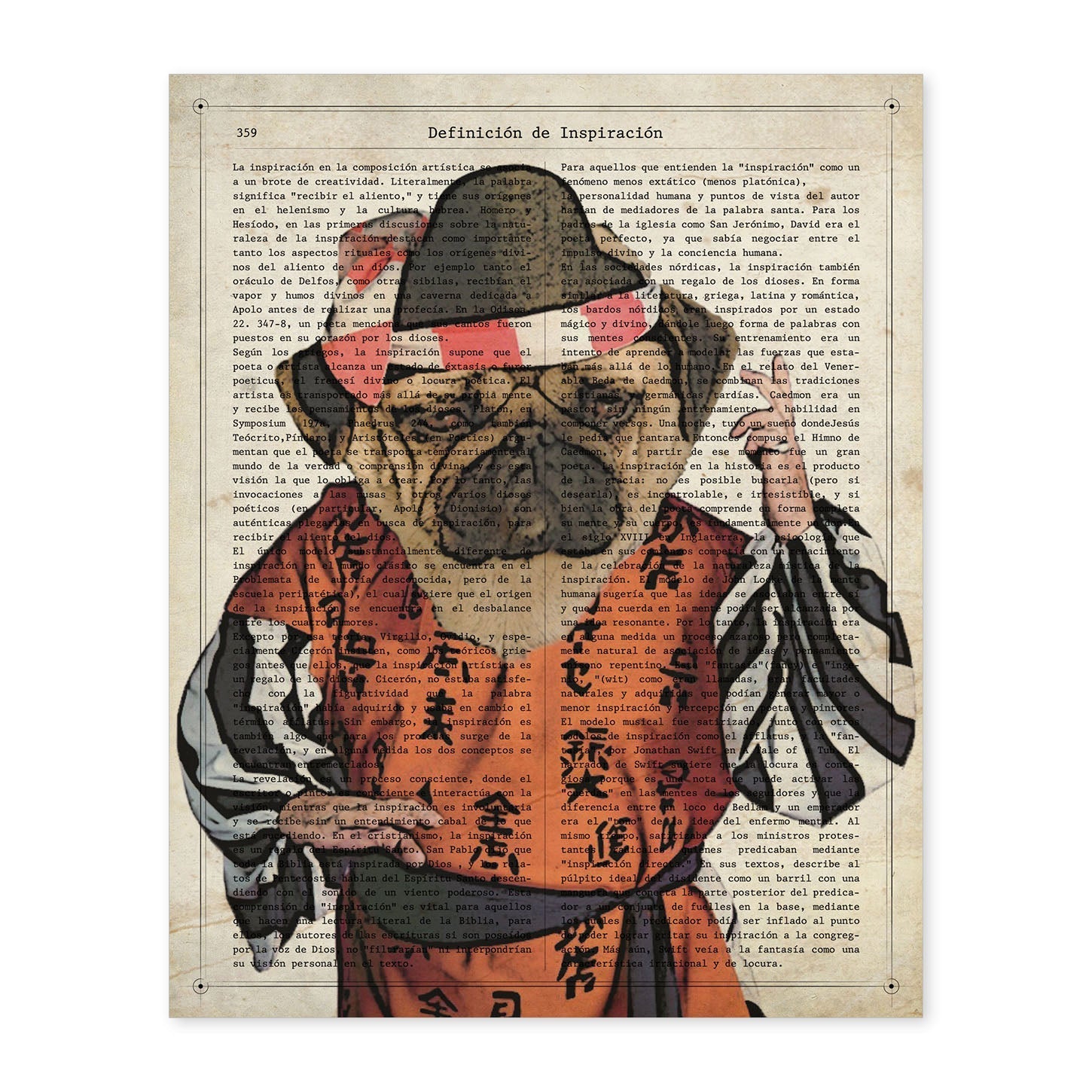 Poster de Perro Kung fu. Láminas de animales con definiciones. Ilustraciones de animales con textos.-Artwork-Nacnic-A4-Sin marco-Nacnic Estudio SL