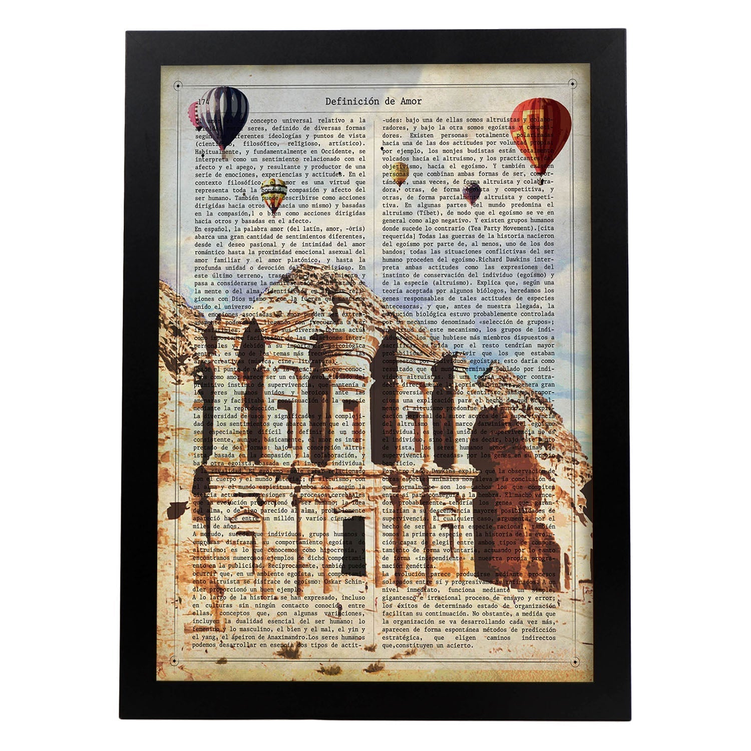 Poster de Petra (Jordania). Láminas e ilustraciones de ciudades del mundo y monumentos famosos.-Artwork-Nacnic-A3-Marco Negro-Nacnic Estudio SL