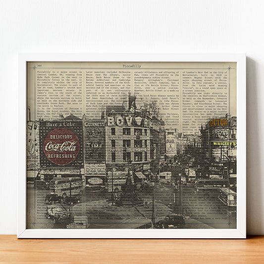 Poster de Piccadilly Circus (Londres). Láminas e ilustraciones de ciudades del mundo y monumentos famosos.-Artwork-Nacnic-Nacnic Estudio SL