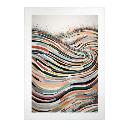 Póster Abstracto de Líneas Curvas Wu Guanzho