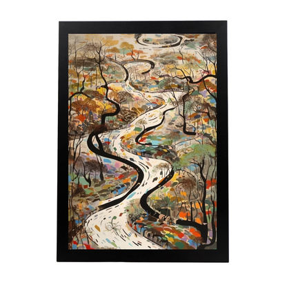 Póster Abstracto de Líneas Curvas Wu Guanzho
