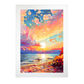 Lámina de Atardecer en Playa Pintura al Óleo