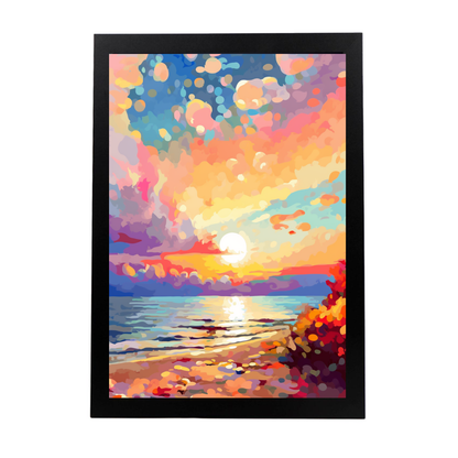 Lámina de Atardecer en Playa Pintura al Óleo