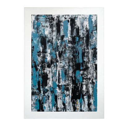 Lámina de pintura expresionista abstracta letra E