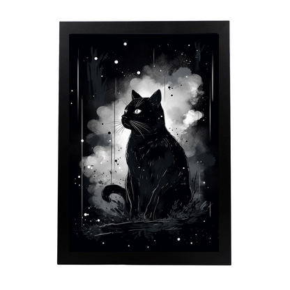 Póster de pintura surrealista japonesa Sumi-E