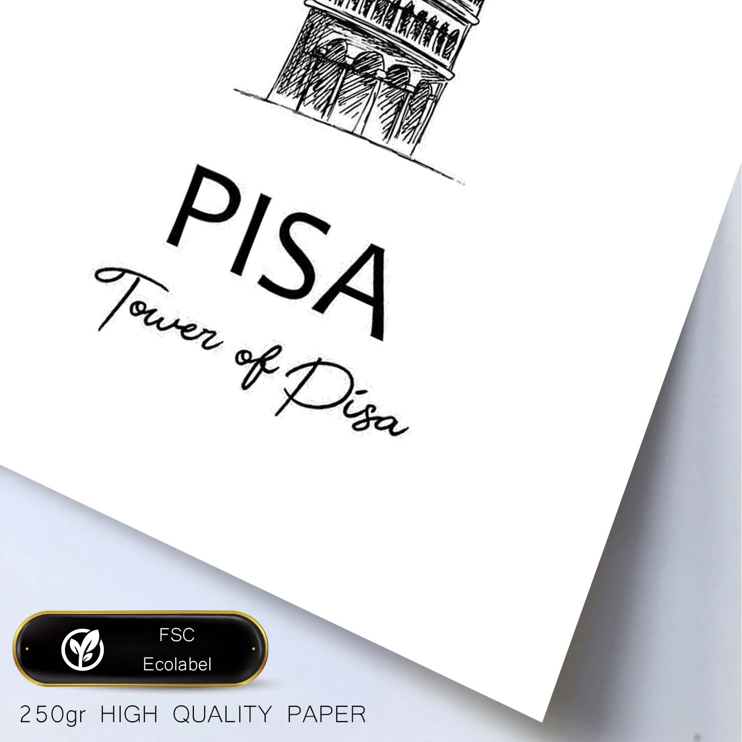 Poster de Pisa - Torre. Láminas con monumentos de ciudades.-Artwork-Nacnic-Nacnic Estudio SL