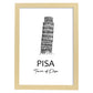 Poster de Pisa - Torre. Láminas con monumentos de ciudades.-Artwork-Nacnic-A3-Marco Madera clara-Nacnic Estudio SL