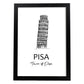 Poster de Pisa - Torre. Láminas con monumentos de ciudades.-Artwork-Nacnic-A3-Marco Negro-Nacnic Estudio SL