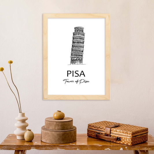 Poster de Pisa - Torre. Láminas con monumentos de ciudades.-Artwork-Nacnic-Nacnic Estudio SL
