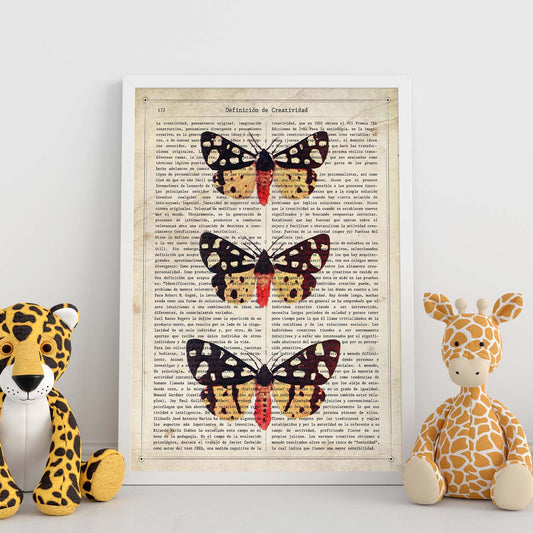 Poster de Polilla tigre. Láminas de mariposas. Decoración de mariposas y polillas.-Artwork-Nacnic-Nacnic Estudio SL