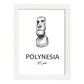 Poster de Polinesia - Moai. Láminas con monumentos de ciudades.-Artwork-Nacnic-A3-Marco Blanco-Nacnic Estudio SL