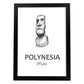 Poster de Polinesia - Moai. Láminas con monumentos de ciudades.-Artwork-Nacnic-A4-Marco Negro-Nacnic Estudio SL