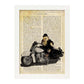 Poster de Pollo en moto. Láminas de animales con definiciones. Ilustraciones de animales con textos.-Artwork-Nacnic-A3-Marco Blanco-Nacnic Estudio SL