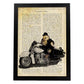 Poster de Pollo en moto. Láminas de animales con definiciones. Ilustraciones de animales con textos.-Artwork-Nacnic-A4-Marco Negro-Nacnic Estudio SL