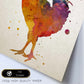 Poster de Pollo estilo acuarela. Láminas de animales con estilo acuarela-Artwork-Nacnic-Nacnic Estudio SL