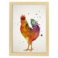 Poster de Pollo estilo acuarela. Láminas de animales con estilo acuarela-Artwork-Nacnic-A3-Marco Madera clara-Nacnic Estudio SL